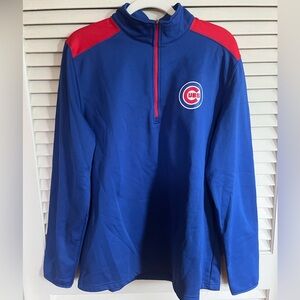 Men’s MLB Cubs quarter zip pullover, size large Great